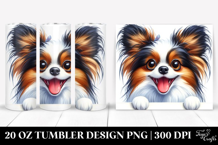 Crazy Looking Papillon | 20 Oz Tumbler example image 1