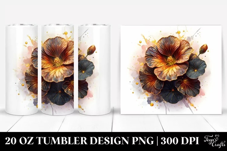 Round Nasturtium Splash | 20 Oz Tumbler