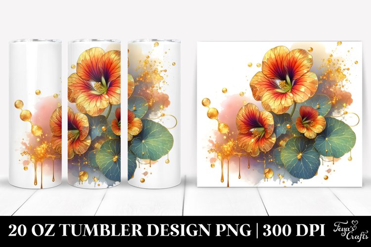 Shiny Nasturtium Splash | 20 Oz Tumbler example image 1