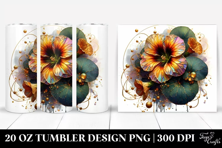 Golden Nasturtium Splash | 20 Oz Tumbler