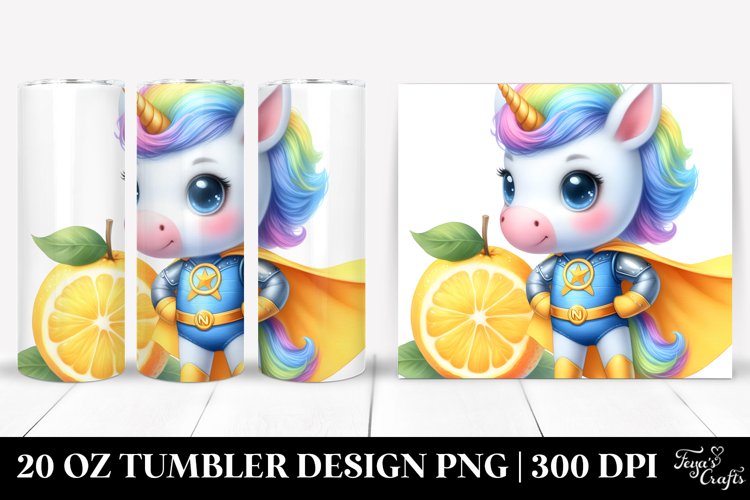 Baby Unicorn Posing as a Hero | 20 oz Tumbler example image 1