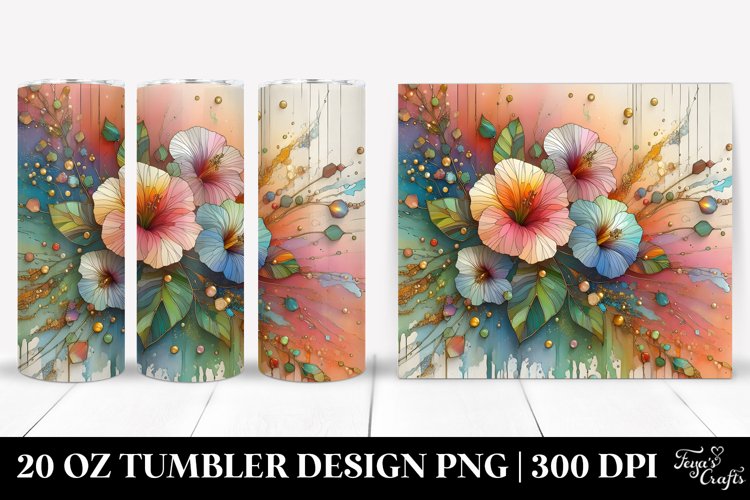 Colorful Abstract Wooden Stained Nasturtium | 20 Oz Tumbler