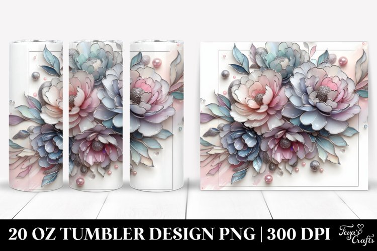 Shiny Peonies | 20 oz Tumbler example image 1