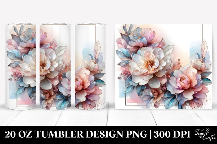 Shiny Peonies | 20 oz Tumbler example image 1