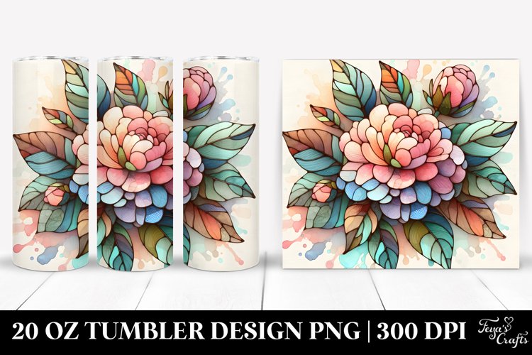 Stained Camellia | 20 oz Tumbler example image 1