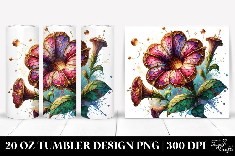 Stained Petunia | 20 Oz Tumbler example image 1