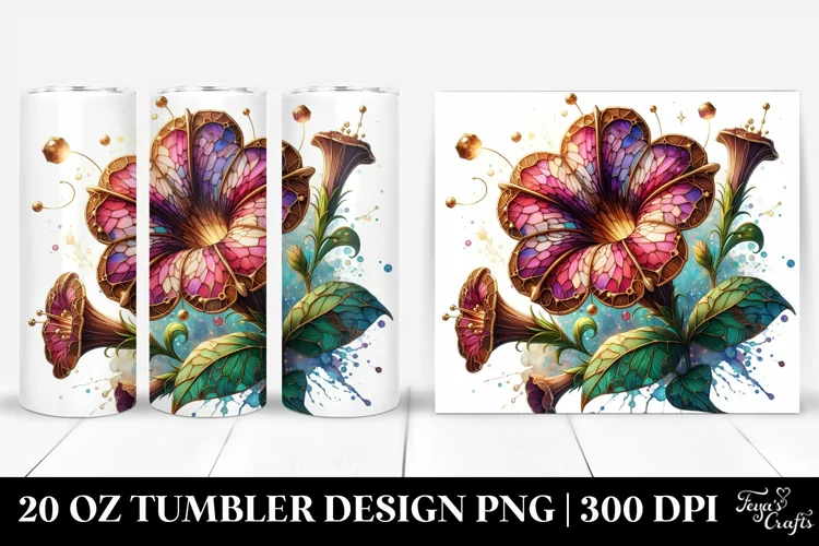 Stained Petunia | 20 Oz Tumbler