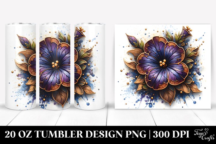 Stained Petunia | 20 Oz Tumbler example image 1