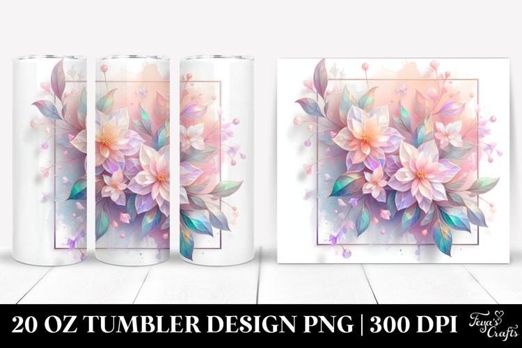 Abstract Jasmine Watercolor 20 Oz Tumbler