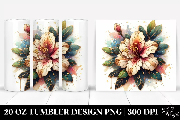 Detailed Wooden Stained Azalea | 20 oz Tumbler