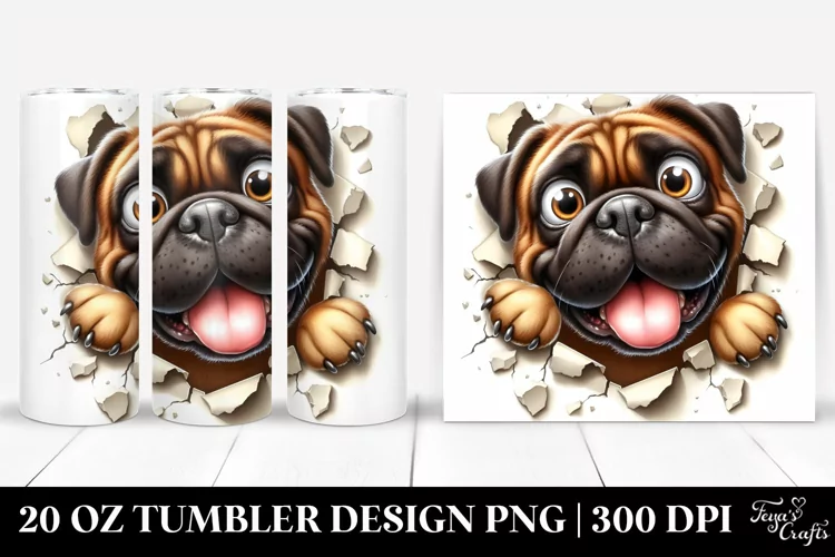 Cute Crazy Watercolor Bullmastiff | 20 oz Tumbler