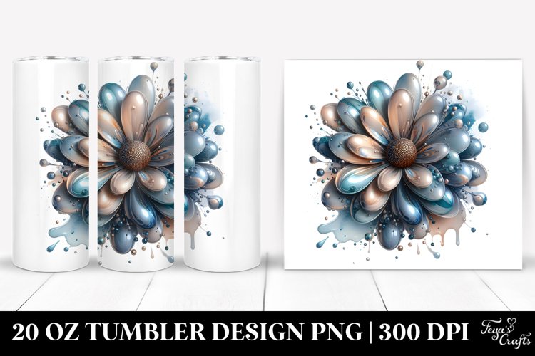 Abstract Glossy Daisy | 20 Oz Tumbler example image 1