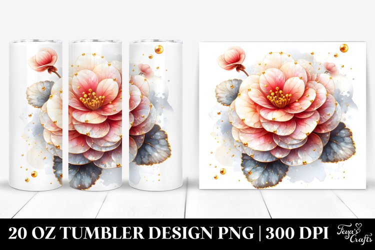 Detailed Begonia | 20 Oz Tumbler example image 1