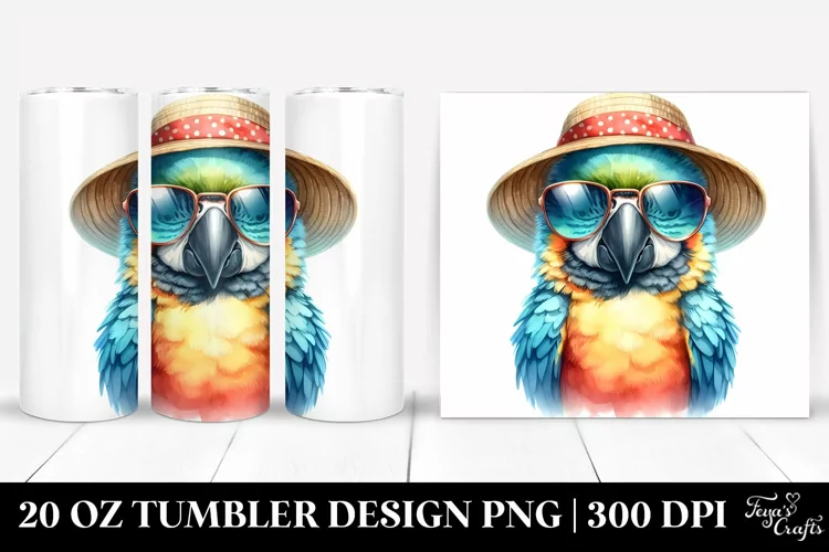 Colorful Baby Macaw Watercolor | 20 Oz Tumbler