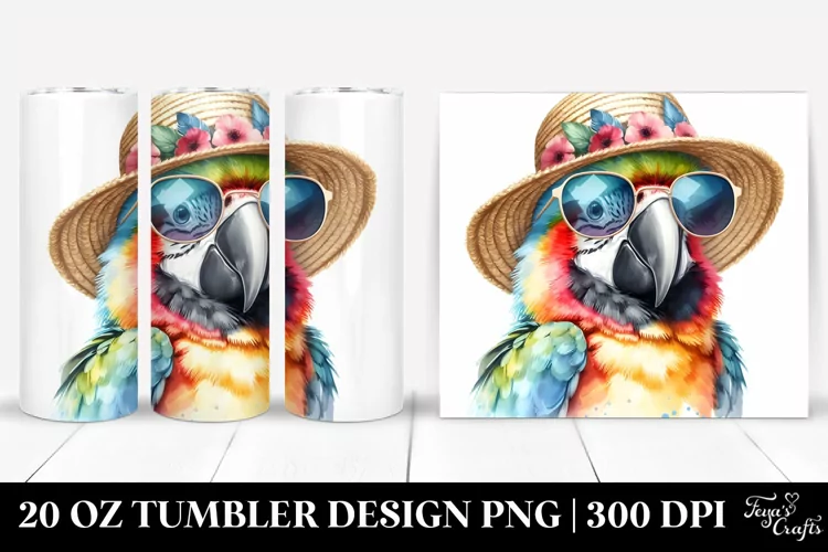 Colorful Baby Macaw Watercolor | 20 Oz Tumbler
