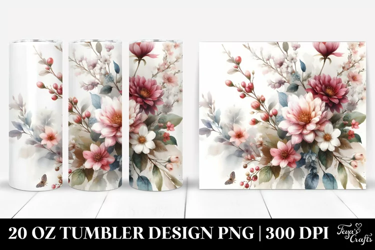 Washed Floral Tumbler | 20 oz Tumbler