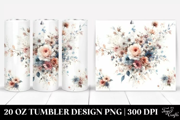 Washed Floral Tumbler | 20 oz Tumbler