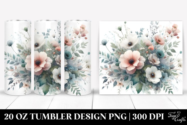 Washed Floral Tumbler | 20 oz Tumbler example image 1