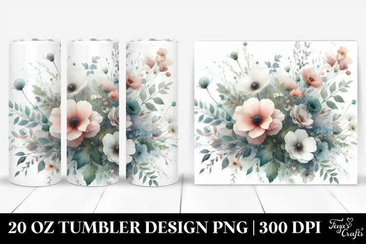 Washed Floral Tumbler | 20 oz Tumbler