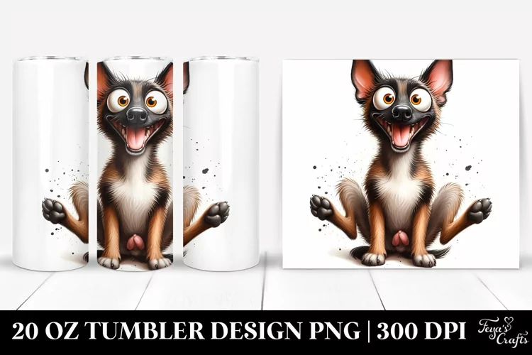 Malinois Watercolor Crazy Looking | 20 oz Tumbler
