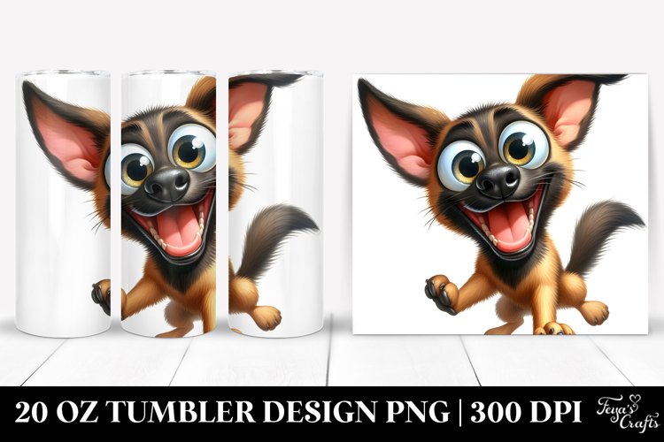 Malinois Watercolor Crazy Looking | 20 oz Tumbler example image 1