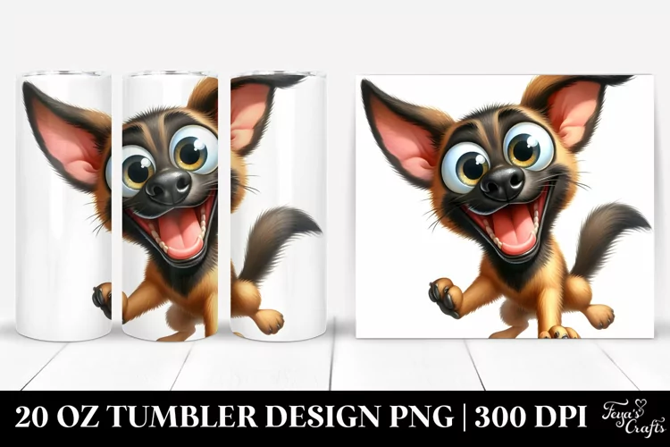 Malinois Watercolor Crazy Looking | 20 oz Tumbler