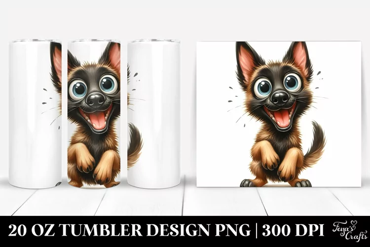 Malinois Watercolor Crazy Looking | 20 oz Tumbler