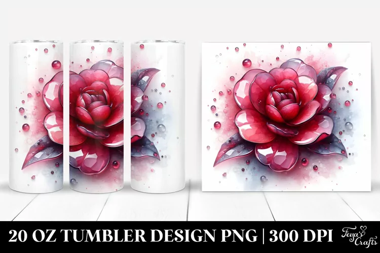 Abstract Shiny Camellia Watercolor | 20 oz Tumbler