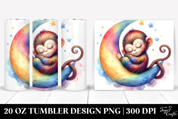 Colorful Baby Monkey Moon | 20 Oz Tumbler