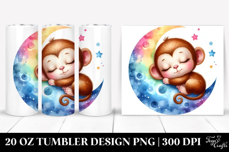 Colorful Baby Monkey Moon | 20 Oz Tumbler