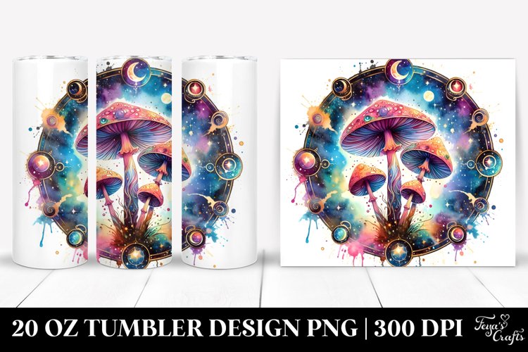Vibrant Magical Mushroom Clipart 20 Oz Tumbler