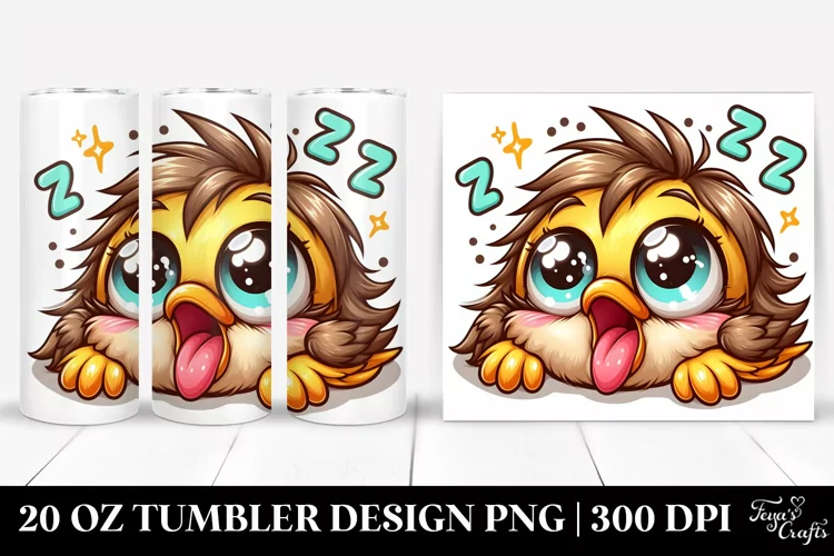 Cute Colorful Cartoon Baby Sparrow | 20 Oz Tumbler