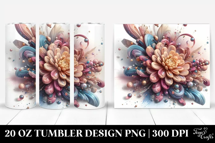 Glossy Chrysanthemum 20 Oz Tumbler