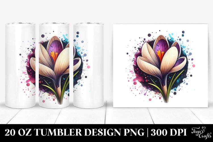 Stained Crocus Round Splash | 20 Oz Tumbler example image 1