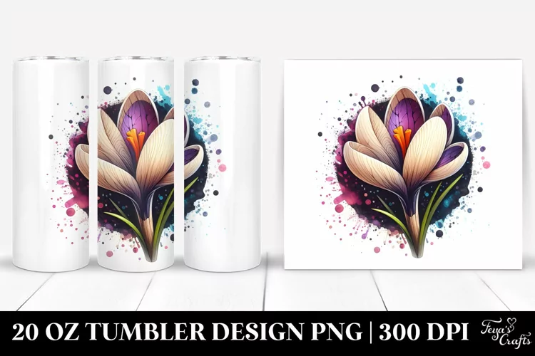Stained Crocus Round Splash | 20 Oz Tumbler