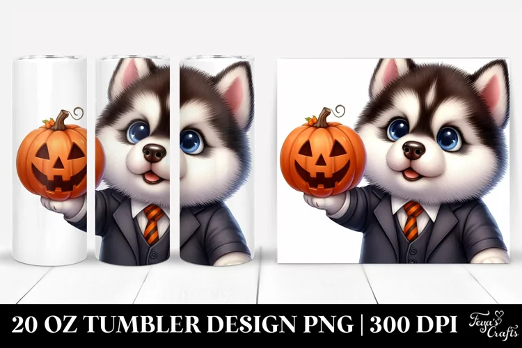 Halloween Clipart Siberian Husky 20 Oz Tumbler