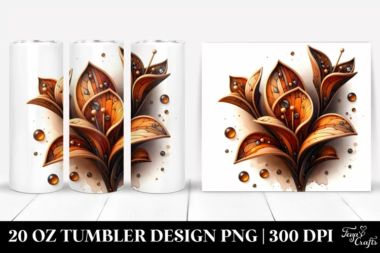 Wooden Stained Freesia Shiny | 20 Oz Tumbler