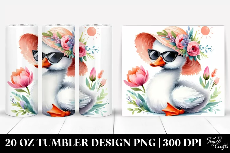 Cute Baby Swan with Sunglasses | 20 oz Tumbler