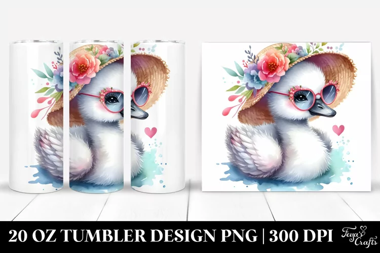 Cute Baby Swan with Sunglasses | 20 oz Tumbler