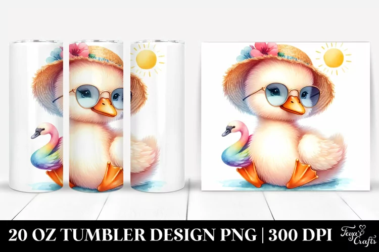 Cute Baby Swan with Sunglasses | 20 oz Tumbler