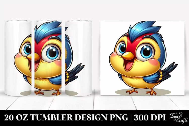 Crazy Baby Goldfinch Cartoon | 20 oz Tumbler