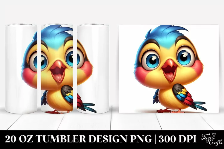 Crazy Baby Goldfinch Cartoon | 20 oz Tumbler