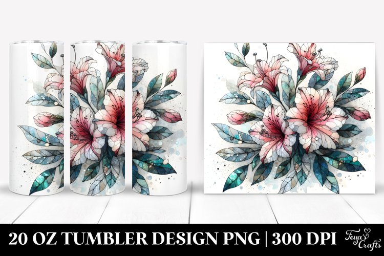 Stained Azalea with Metallic Insertions | 20 oz Tumbler example image 1