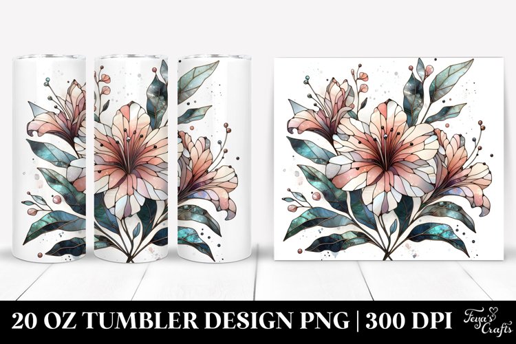 Stained Azalea with Metallic Insertions | 20 oz Tumbler example image 1