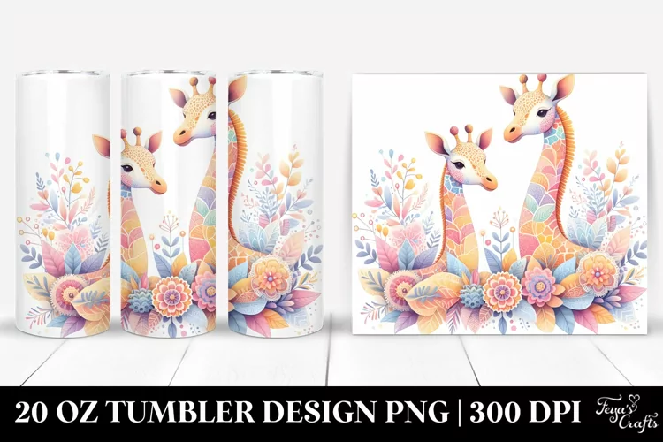 Colorful Giraffefloral Pastel | 20 Oz Tumbler