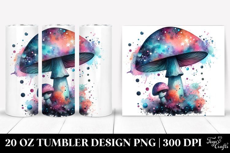Colorfull Magical Watercolor Mushroom | 20 Oz Tumbler example image 1