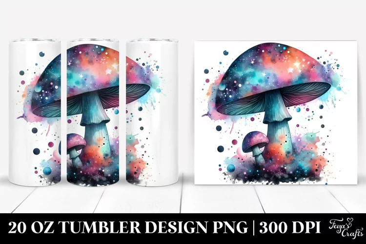 Colorfull Magical Watercolor Mushroom | 20 Oz Tumbler