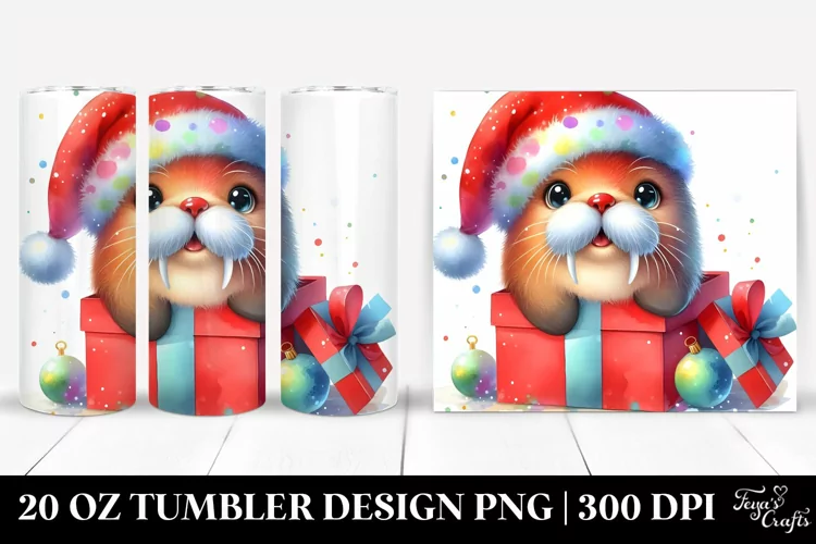 Expressive Walrus, Festive 20 Oz Tumbler