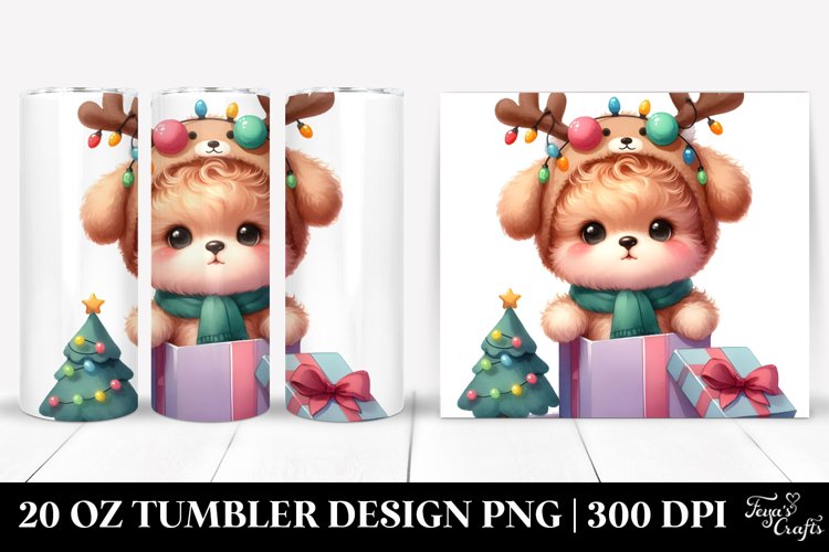 Cute Bichpoo, Christmas 20 Oz Tumbler example image 1