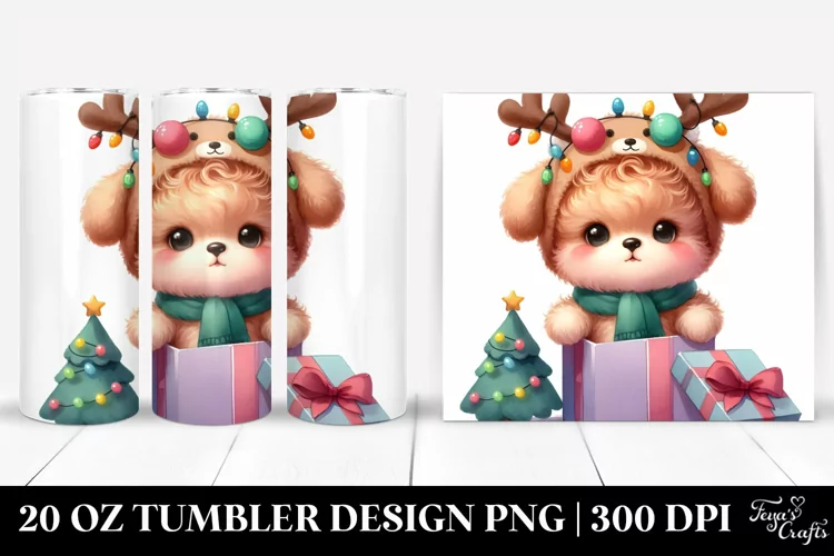 Cute Bichpoo, Christmas 20 Oz Tumbler